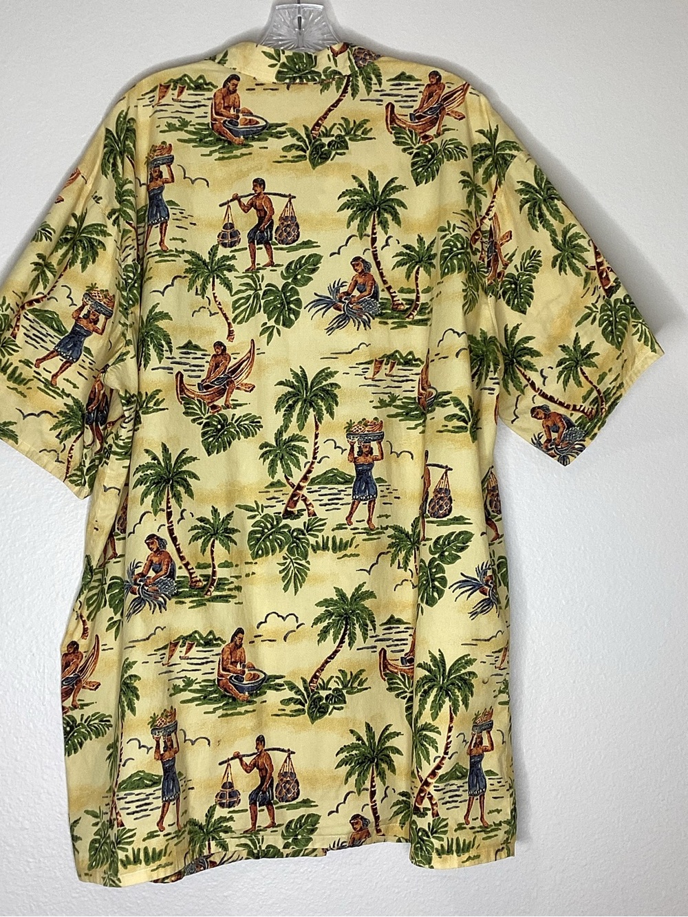 Kauai Yellow Hawaiian Tropical Print Shirt XXL